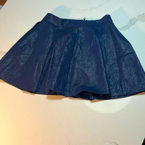 Banana Republic Navy pleated skirt with metallic threading. Size 6P - Picture 1 of 10